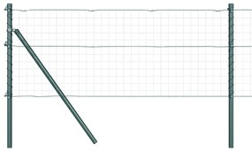 Kerítési Oszlopok 26 db Zöld Ø32 mm 100 cm Galvanizált Acél