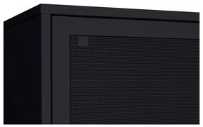 Fekete fém szekrény tolóajtóval 90x180x40 cm Veep – Unique Furniture