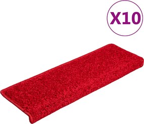 vidaXL 20 db piros, téglalap alakú szélű lépcsőszőnyeg 65 x 21 x 4 cm