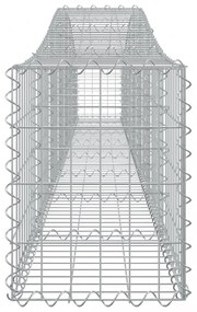 8 db íves horganyzott vas gabion kosár 400x30x40/60 cm