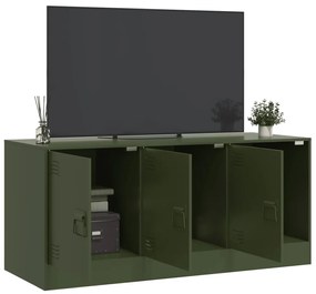 olívazöld acél TV-szekrény 99 x 39 x 44 cm