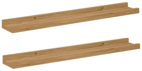 vidaXL Falpolc polcokkal tárolóval 2 pcs Barna 60 x 9 x 3 cm Faanyag