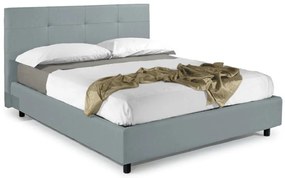 Bed&Sofa iSomn Napoli Franciaágy 180x200 cm, kék, ökológiai bőr, tárolóláda nélkül