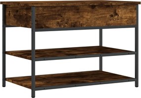 vidaXL füstös tölgy színű szerelt fa cipőtároló pad 70x42,5x50 cm