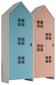 Világoskék-rózsaszín gyerek ruhásszekrény 115x171,5x37 cm Casami – Vipack