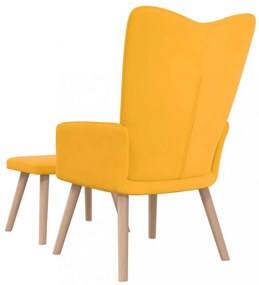 mustársárga bársony pihenőszék lábtartóval