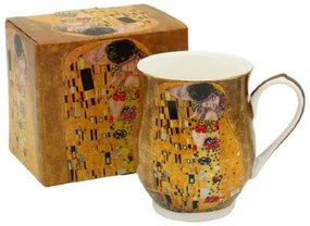 Klimt porcelán csupor  bögre kanállal - 350 ml  A Csók