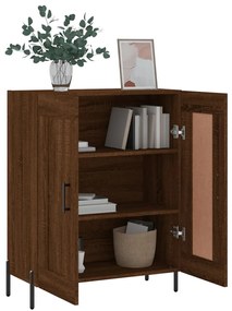 Barna tölgy színű szerelt fa tálalószekrény 69,5 x 34 x 90 cm