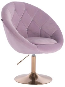 HR8516CN Halványlila modern velúr szék arany lábbal