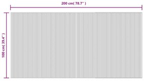 négyszögletű világos természetes bambusz szőnyeg 100 x 200 cm