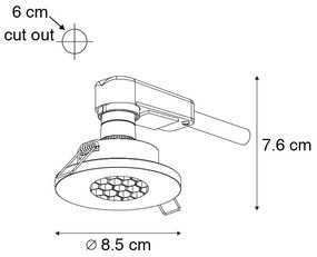 6 darabos modern fürdőszobai süllyesztett spotlámpa szett fehér IP54 - Shed Honey