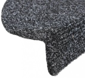 15 db sötétszürke öntapadós lépcsőszőnyeg 56x17x3 cm