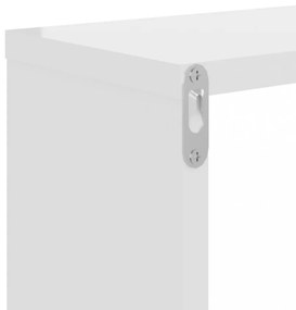 2 db magasfényű fehér szerelt fa fali polc 50 x 15 x 50 cm