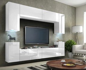 Venezia Concept C1 nappali faliszekrény sor - 240 x 170 cm (magasfényű fehér)