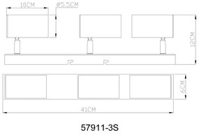 Globo 57911-3S - Spotlámpa ROBBY 3xGU10/25W/230V