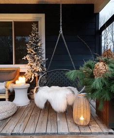 Függő szék, pamut+fém/fekete, AMADO 2 NEW