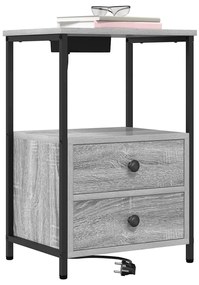 vidaXL Éjjeliszekrény 2 pcs Szürke Sonoma 40 x 31 x 60 cm Faanyag