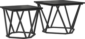 vidaXL Kisasztal készlet 2 pcs Musta tammi 50 x 50 x 40 cm