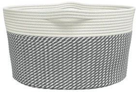 szürke és fehér pamut tárolókosár Ø40 x 25 cm