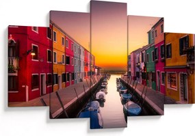 Kép - Naplemente, Burano sziget, Velence, Olaszország (150x105 cm)