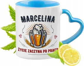 Marcelina Kék Bögre Szív Alakú Füllel Kávé Ajándék