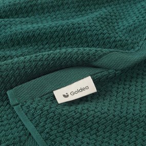 Goldea pamut frotír törölköző / fürdőlepedő micro pure - smaragdzöld 30 x 50 cm