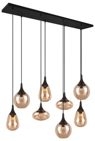 Fekete-narancssárga függőlámpa üveg búrával Lumina – Trio