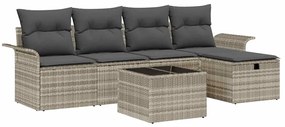 Kerti Kanapé Szett 6 pcs Világosszürke 251 x 117 x 85 cm