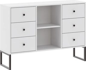 LINEA 6 fiókos szekrény | Fehér