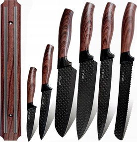 Késkészlet mágneses léccel 6 részes Konyhai Kések