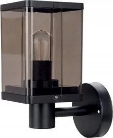 Homlokzati Fali Lámpa Kültéri Füst 1xE27 IP44 Fekete
