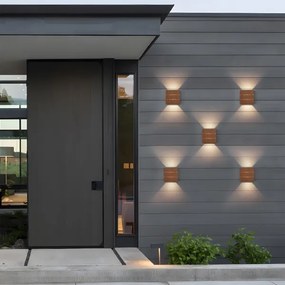 Brilagi - LED kültéri fali lámpatest DOUBLERAY LINE LED/6W/230V fa hatású IP54