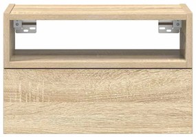 sonoma tölgy színű falra szerelhető éjjeliszekrény 45x26x28,5cm