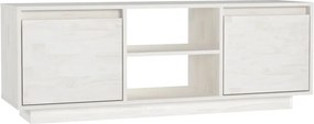 vidaXL fehér tömör fenyőfa TV-szekrény 110 x 30 x 40 cm