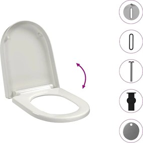 Fehér szögletes gyorskioldó WC-ülőke lassan csukódó fedéllel