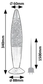 Rabalux 76008 - LED Lávalámpa GLITTER RAINBOW 2 LED/25W/230V