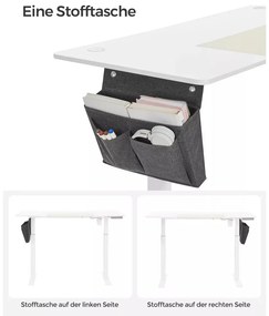 Íróasztal, elektromosan állítható magasság, bézs és fehér 60 x 140 x (72-120) cm