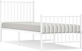 vidaXL fehér fém ágykeret fej- és lábtámlával 80x200 cm