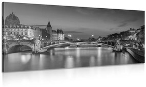 Kép káprázatos látkép Párizsban fekete fehérben
