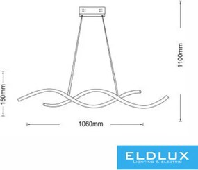 UNIVERSO Függeszték 38w 2240lm 4000k IP20 1060x150mm fehér