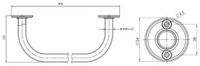 AQUALINE 8011 törülközőtartó-szárító 60 cm, fehér
