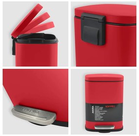 Piros acél pedálos szemetes 5 l Akira – Spirella