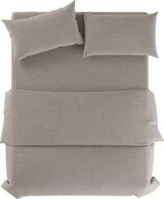 Világosszürke-szürkésbarna kétszemélyes len ágyneműhuzat 200x200 cm Natural – Native Natural