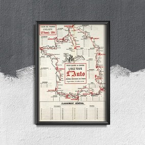 Poszter képek Poszter képek Tour de France térkép poszter