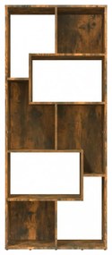 füstös tölgy színű szerelt fa könyvszekrény 67 x 24 x 161 cm