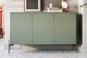 Sonatia háromajtós komód 150cm - olívazöld