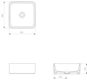 Cersanit K114-007-ECO - CREA ráültetett mosdó 35x35 cm kerámia/fényes fehér