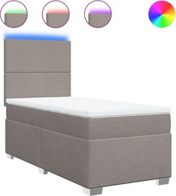 vidaXL tópszínű szövet rugós ágy matraccal 80 x 200 cm