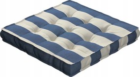 Dekoria Kuba székpárna kék-fehér függőleges csíkokkal