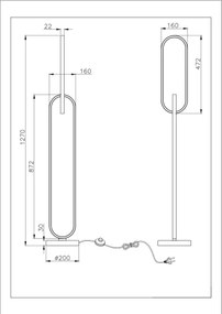Zuma Line F241145502 - RAVON LED állólámpa 2xLED/36W/230V fekete/arany